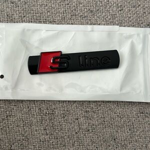 1 PC 3D Black S Line Badge Decal Emblem Car Sticker for Audi Sline Glossy Black